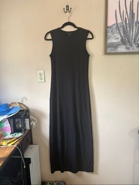 Vintage Express Black Stretch Maxi Tank Dress Size 7/8 90’s Casual
